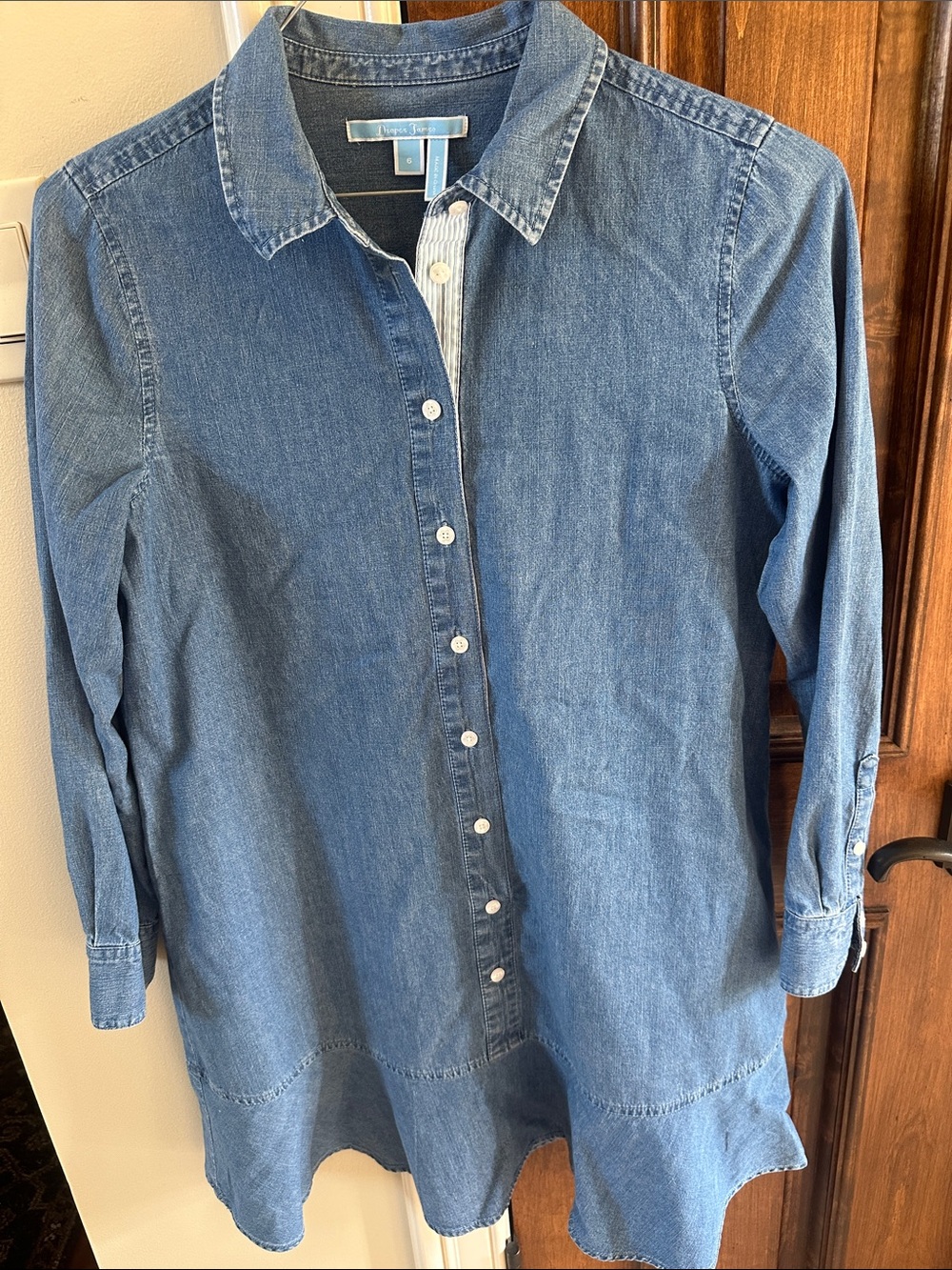Draper James dress- Denim blue w flounce sz 6 like new